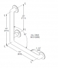ASI Peened Grab Bar with Snap-On Flange Covers R-StyleFor Concealed Mounting - 3700 Series, Type 04RHP