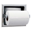 BOBRICK Recessed Toilet Tissue Dispenser with Storage for Extra Roll - Bright Finish