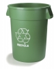 Carlisle Bronco™ Green Recycle Waste Container - 32 Gal.