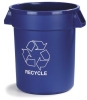Carlisle Bronco™ Blue Recycle Waste Container - 32 Gal.