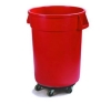 Carlisle Bronco™ Red Container with Dolly - 32 Gal.
