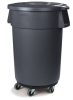Carlisle Bronco™ Gray Container with Dolly - 32 Gal.