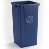 Carlisle Centurian™ Blue Tall Square Recycle Container - 23 Gallon