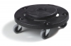 Carlisle Flo-Pac® Round Container Dolly with Replaceable Casters - Black