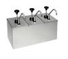 Carlisle Insulated Topping Rail w/3 ea -Stainless Steel Condiment Pumps & 2 Large Ice Packs - 15-7/8"X 7-1/2"X 13"