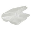 DART Foam Hinged Lid Carryout Containers - Small, Three Compartment