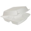 DART Foam Hinged Lid Carryout Containers - Medium, Three Compartment, Removable Lid