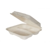 ECO Sugarcane 3-Section Clamshells Containers  - 200 Per Case
