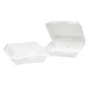 GENPAK Foam Hinged Lid Carryout Containers - Large Double Lock Closure