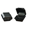 GENPAK Foam Hinged Lid Carryout Containers - Black