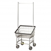 R&B Wire Large Capacity Laundry Cart w/ Double Pole Rack - 4.5 Bushel