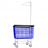 R&B Wire Large Laundry Cart w/ Single Pole Rack - 6 Bushel