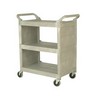 RUBBERMAID Three-Shelf Utility Cart with Enclosed End Panels - Platinum