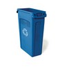 RUBBERMAID Slim Jim® Recycling Container with Venting Channels  - Blue