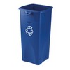 RUBBERMAID Untouchable® Square Recycling Containers - Blue