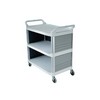 RUBBERMAID Extra 3-Shelf Utility Cart with Enclosed on 3 Sides - Off-White