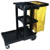 RUBBERMAID Janitor Cleaning Cart - with Zippered Yellow Vinyl Bag