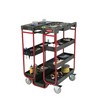 RUBBERMAID Ladder Cart with Open Ends - Black/Red