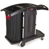 RUBBERMAID Compact Folding Housekeeping Cart - Black