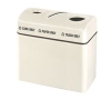 RUBBERMAID Fiberglass 3-Section Trash, Can & Paper Recycling Center - 48 Gal.