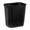 SSS RUBBERMAID Wastebasket, Medium - Black, 28 1/8" qt