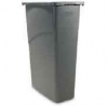 SSS RUBBERMAID Slim Jim Waste Container, 15 7/8 gal - Grey