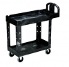 SSS 2-Shelf Utility Cart w/Lipped Shelf - 500 lb., Gray