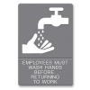 US STAMP "Empoyees Must Wash Hands" - ADA Signs