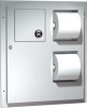 ASI Partition Mounted Dual Access Toilet Paper Dispenser and Sanitary Napkin Disposal - 15-1/2