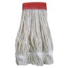 BOARDWALK Wideb& Looped-End Mop Heads - 20 Oz, Natural W/Red Band, 12/Carton
