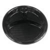 BOARDWALK Hi-Impact Plastic Dinnerware - Plate, 10" Dia., 3 Comp., Black, 500/Ctn