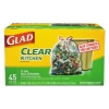 CLOROX Glad® Recycling Tall Kitchen Drawstring Trash Bags - Clear, 13 Gal, .9 Mil, 45/BX