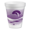 DART Foam Drink Cups - 10 oz, White/Purple, 1000/Ctn