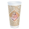 DART Café G® Foam Hot/Cold Cups - 20 Oz, Brown/red/white, 20/PK