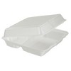 DART Foam Hinged Lid Carryout Containers - Large, Three Compartment