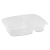 DART StayLock® Clear Hinged Lid Containers - 3-Comp, Clear, 100/PK, 2 Pk/Ctn