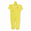 DuPont Tychem® QC Coveralls w/ Attached Hood - Zip Close, Yellow, XL, 12/Ctn
