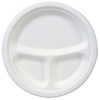 DIXIE EcoSmart™ Molded Fiber Dinnerware - 3-Comp, Plate, White,10"dia, 500/Ctn