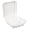 DIXIE EcoSmart™ Molded Fiber Food Containers - 3-Comp, White, 250/Ctn