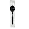 DIXIE Individually Wrapped Heavyweight Utensils Soup Spoon - Plastic, Black, 1000/Ctn