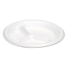 GENPAK Elite Laminated Foam Plates - 8.88", White, 3 Comp, 125/PK, 4 Pk/Ctn