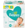 PROCTER & GAMBLE Pampers® Sensitive Baby Wipes - White, COTTON, 64/POUCH, 7 POUCHES/Carton