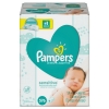 PROCTER & GAMBLE Pampers® Sensitive Baby Wipes - White, Cotton, Unscented, 64/PK, 9 PK/Carton