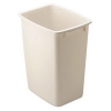 RUBBERMAID Open-Top Rectangular Wastebasket - 9 Gal, Bisque, 6/Carton