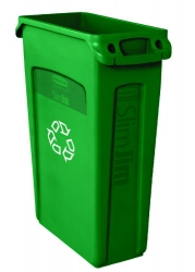 RUBBERMAID Slim Jim® Recycling Container with Venting Channels - Green