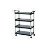 RUBBERMAID Extra 4-Shelf Utility Cart with Open All Sides - Black