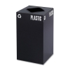 Safco Public Square® 25 gal Recycling Container - Black Steel