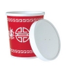 SOLO CUP Double Poly Paper Wok Away Food Containers - 32 Oz, Red/White